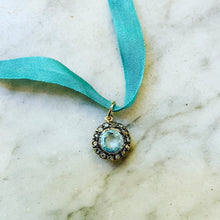 Load image into Gallery viewer, Aquamarine and Rose Cut Diamond Pendant
