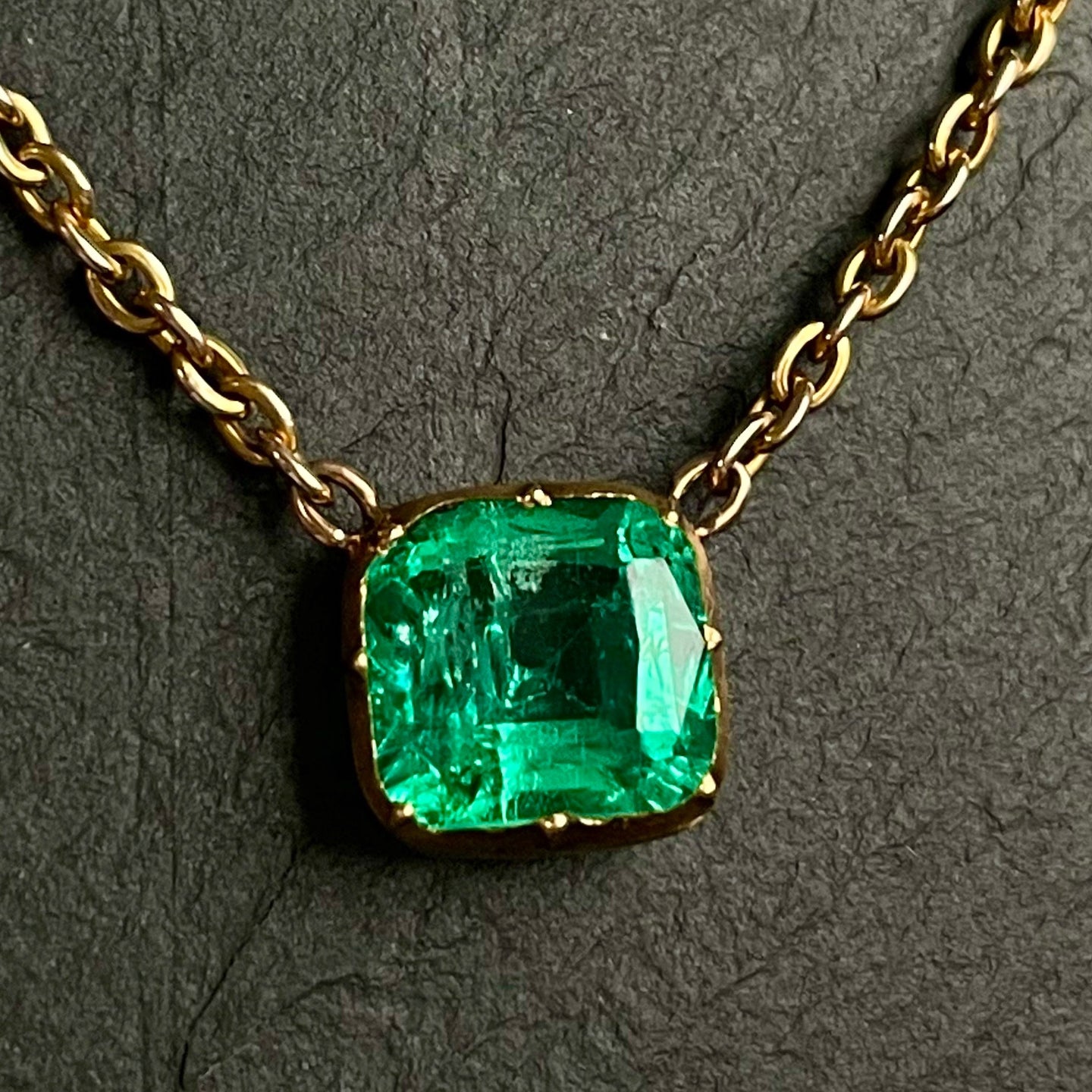 RESERVED Bespoke Colombian Emerald Necklace