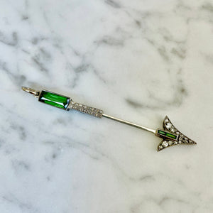 Tourmaline & Diamond Arrow Pendant