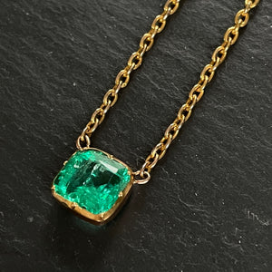 RESERVED Bespoke Colombian Emerald Necklace