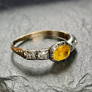 Georgian Yellow Sapphire 5 Stone Ring