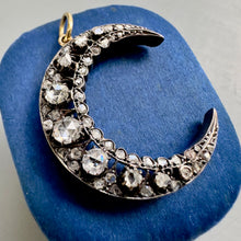 Load image into Gallery viewer, Rose Cut Diamond Crescent Pendant
