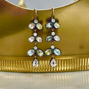 On hold - Georgian Paste Earrings with Rock Crystal Drop