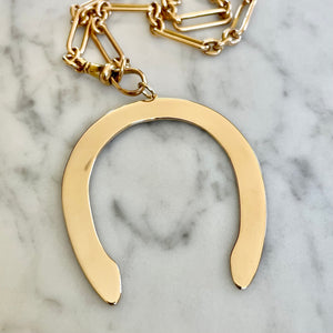 Gold Horseshoe Pendant