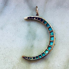 Load image into Gallery viewer, Pending sale Turquoise Crescent Moon Pendant
